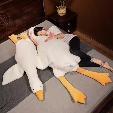 50-190cm Giant Size Fluffy Goose Plush Sleep Pillow Cute Animal Stuffed Swan Duck Plushies Dolls Kid