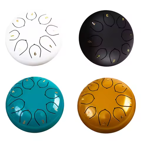 6 Inches 8 Tones Steel Tongue Drum Outdoors Rain Drum Instrument Mini Hand Drum Ethereal Drum Sticks