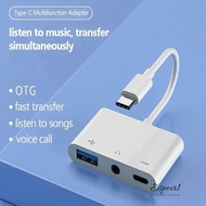 ESPOIR Type-C to 3.5m Tablet USB Splitter 3 in 1 Data Transmission