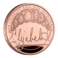 2022 英國皇家鑄幣局 英女皇 伊莉莎白二世 簽名 女王 統治 慈善與贊助 £5 精鑄金幣 The Queen's Reign Charity and Patronage 2022 UK £5 Go