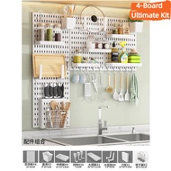 Pegboard Wall Set DIY Pegboard Wall Organizer Kit - No-Drill Adhesive Storage Set for Kitchen & Desk