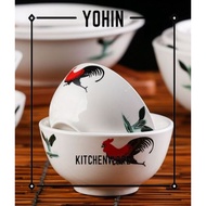 YOHIN Microwavable Ceramic Rooster Rice Bowl Soup Bowl/ Mangkuk Ayam Klasik/ 经典陶瓷鸡公碗