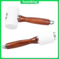 2Pcs Leather Carving Hammer Wood Handle Leathercraft Mallet Straight T Shape Leather Working Mallet 