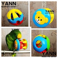 YANN Parakeet Hanging Swing Bite Toy Funny Bell Ball Parrot Toy Budgie Cockatiel Cage