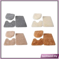 [baoblaze2] 3x Absorbent Bath Rug Set Bath Mat Toilet Carpet Washable Floor Mats Soft