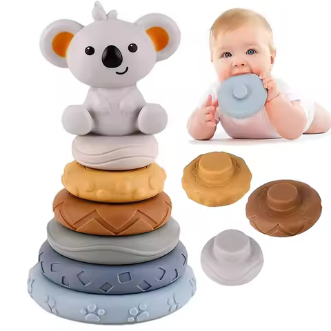Baby Montessori Sensory Intellectual Development Set Developing Fine Motor Skills Koala Rabbit Stack
