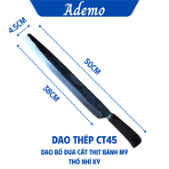 Dao bổ dưa cắt thịt Doner Kebab bánh mỳ Thổ Nhĩ Kỳ thép nhíp sắc bén tay cầm cán gỗ dài 50cm