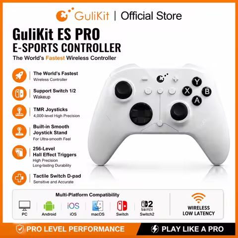 GuliKit ES Pro E-sports Controller for Nintendo Switch 1/2 Wireless Gamepad with TMR Joystick for PC