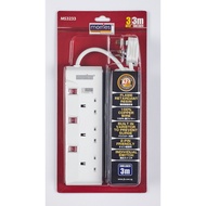 MORRIES 3/4/5 WAY EXTENSION CORD 3M W/SURGE PROTECTOR