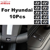 10Pcs 3D Car Stickers Steering Wheel Door Window Switch Button Badge Decoration Car Accessories For Hyundai Creta Stargazer Grand i10 Kona Tucson Ioniq 5 Palisade Accent H1 Santa F