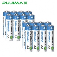 PUJIMAX 16pcs/12pcs/8pcs/4pcs 1.2V AA800mAh Ni-MH Rechargeable Battery, High Performance, Stability 