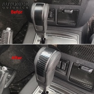 Carbon Fiber Color Steel Automatic Transmission Gear Head Cover Trim Fit for Mitsubishi Pajero V93/V