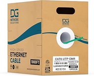 DG Cat6 Riser (CMR), 1000ft, Unshielded, 24AWG, with Spline (+), Solid Bare Copper, 600MHz, ETL List
