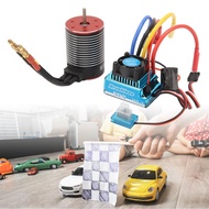 RC Brushless Motor ESC Set  Waterproof 3650 120A 4 Rotor Poles for Car