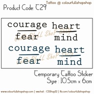#T29 Word Temporary Tattoo Courage