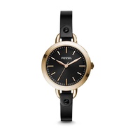 Fossil Classic Minute Three-Hand Rose Gold-Tone Black Stainless Steel Watch