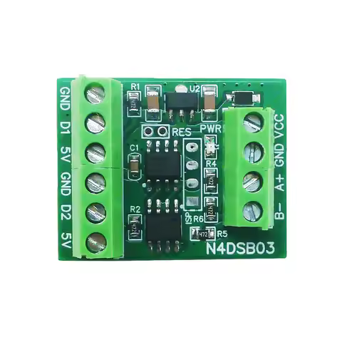 1-2CH RS485 Digital Temperature Collector Module -55 to +125C DS18B20 Sensor DC 5V 12V 24V for Therm