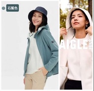 AIGLE新款女裝GORE-TEX搖粒絨防風防潑水透汽鎖溫速乾環保戶外連帽外套褸，兩色入