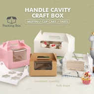 Handle Cavity Muffin / Cupcake Box Moon Cake Craft Box Transparent Window Baking