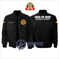 Jaket Bomber/Jaket Motor GBR Solidarity Power /Full bordir Bisa custom