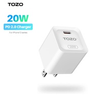 TOZO C1 Charger 20W PD Power Adapter Fast Wall Charger Type C Charger Compatible with iPhone 13/13Pro,iPad ,Samsung 828