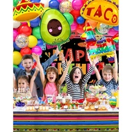 100pcs Mexican Party Birthday Decorations Fiesta Balloon Arch Garland Kit, 5 De Mayo Happy Birthday 