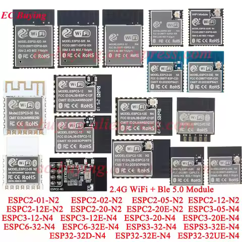10Pcs/1pc ESP32 C3 S3 ESPC3 ESPS3 ESPC2-01 02 05 12 12E 20 20E -N2 ESPC6-32 32E 32D 32UE-N4 2.4G WiF
