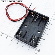 [3 Pieces]- Battery Box, 3xAAA Battery Tray 20cm Extension Cord TechZone Viet