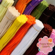 100PCS 8mm Extra Thick Fuzzy Wire Chenille Twist Tie for Kids DIY Fuzzy Wire Handicraft Materials