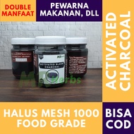 ARANG AKTIF BATOK KELAPA FOOD GRADE MESH 1000 ACTIVATED CHARCOAL ISI 50GR SERBUK POWDER PEWARNA MAKA