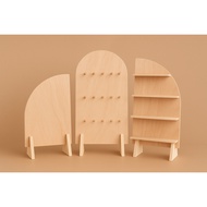 ARCH Custom Cut Plywood Display Rack | Wooden Organizer Shelf for Keychains & Decorations