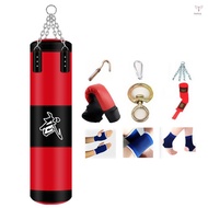 Boxing Bag 4ft Unfilled Heavy Punching Bag Sparring Training Sandbag with Gloves Hand &amp; Wrist &amp; Ankle Guards Chain Ceiling Hook Hand Strap for Adults Home Gym MMA Kickboxing Boxing