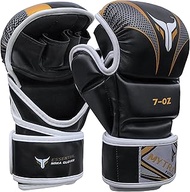 Mytra Fusion MMA Gloves 7 oz Grappling Gloves Open Palm Martial Arts Gloves Wrist Support Sparring G