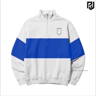 PLATINUM WORLD Sweatshirt Crewneck HALF ZIPP Rugby Plain Couple Men - Women RGB S8