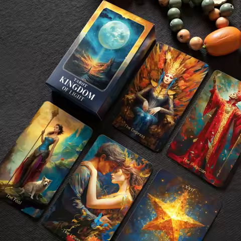 Beginner 12x7cm Tarot Rider Waite 78 Genuine Professional Kingdom of Light Tarot Cards Deck with Gui