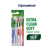 [Extra Clean Soft Contents of 3] Ciptadent Extra Clean Soft Toothbrush Box of 3 Pcs