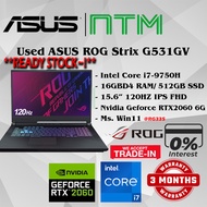 #RG335 USED ASUS ROG Gaming Laptop G513GV INTEL CORE i7-9750H 16GBD4 1TB SSD NVIDIA RTX2060 RTX 2060