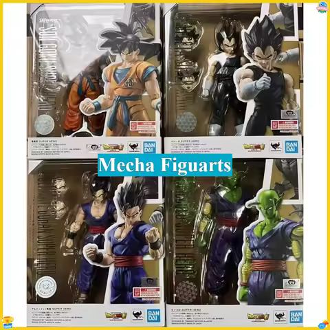 Bandai S.H.F. Dragon Ball Super Heroes SUPERHERO Goku, Piccolo, Vegeta, and Short-Duke (Shenlong) Au