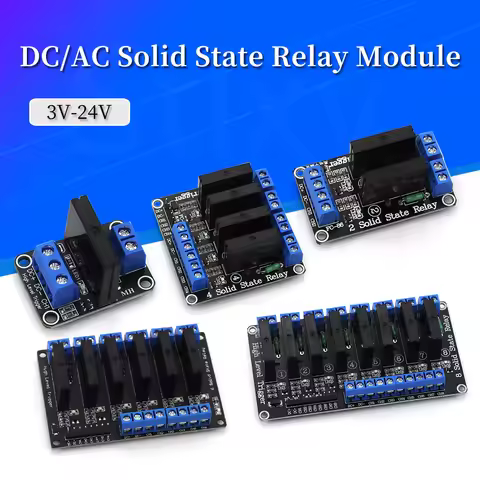 High/Low Relay 5V 1 Channel 2 4 6 8 Way SSR G3MB-202P Solid State Relay Module 240V 2A Output with R