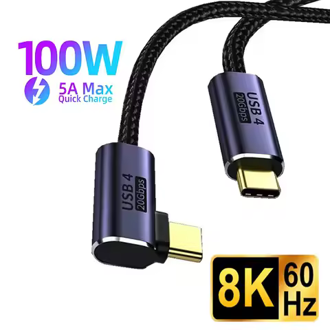 USB4 Cable USB-C Thunderbolt 4 3 with TB 8K 60Hz Video 20bps 20V 5A PD 100W Fast Charging for PS5 Ni
