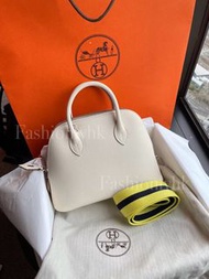 Hermes Bolide 25 Nata 奶油白 銀扣