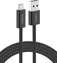 Belkin USB A to USB C Cable, 6.6ft, 15W - Type C Charger, iPhone Charger Cord, Soft, Braided, Flexib