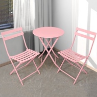 Kimdelin Luxury Bistro Set 3 Pieces Heavy-Duty Folding Garden Table And Chairs Outdoor Patio Balcony