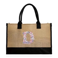 Tas tangan Linen Tote Bags Ladies Beach Travel Bags Jute Shopping Bag Large Size Jute Bag Printing R