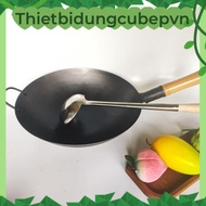 High quality steel pan with wooden handle 38cm (specialized for restaurants)
