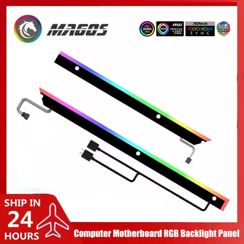Desktop Computer Motherboard Backlight Panel, 5V ARGB LED Strip Strip-shaped for MATX / ATX M/B Ligh