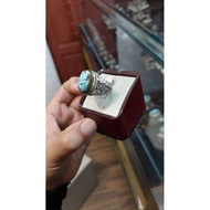 CINCIN FIRUS NISYABUR IRAN SILVER RING TURQUOISE STONE KUKU TEMBAGA ORIGINAL PERSIAN DESIGN