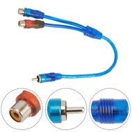 [MOTOLL] 1pc 30cm 2 RCA Female to 1 RCA Male Splitter Cable for Car Audio System
