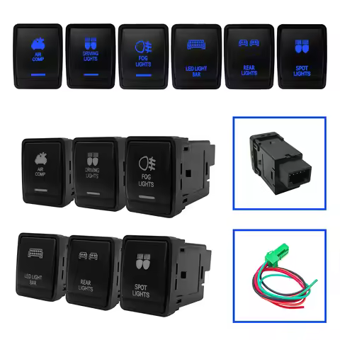 12V Car Light Push Button Switch Blue Led Fog Lights DRL Switch For Nissan Navara NP300 X-Trail T32 