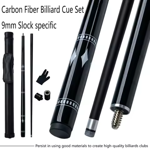 High performance Snooker Carbon Fiberglass Billiards Cue Set 9mm Tip Pointed Professional Pool Cue C